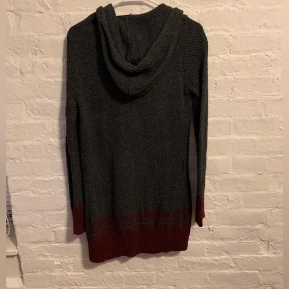 Merona Knit Long Gray Sweater with Hood - Picture 5 of 5
